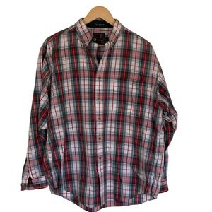 Hathaway Highlander Men's Holiday Plaid Button-Down Shirt Size M‎ Red and Green